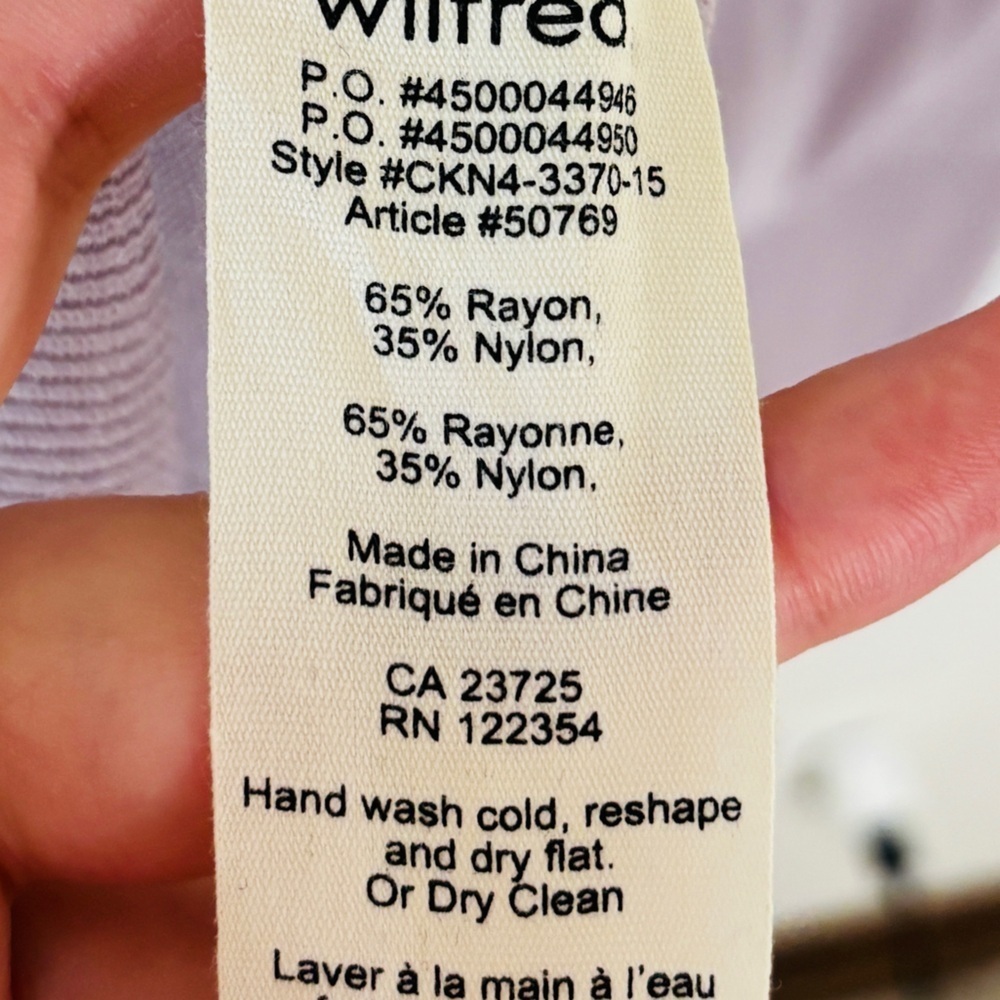 Aritzia Wilfred Merino Wool Sweater Purple Lilac Medium - Picture 9 of 9